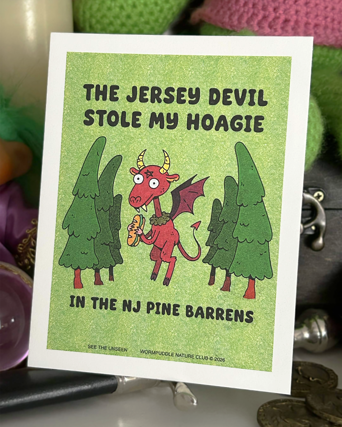 The Jersey Devil Stole my Hoagie Postcard Print