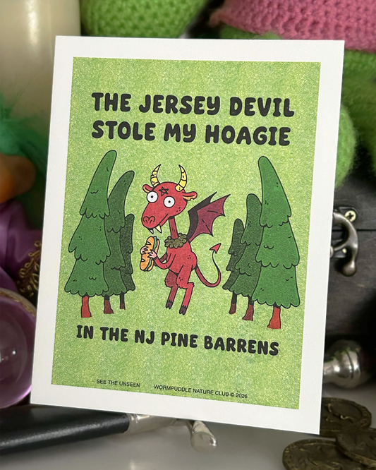 The Jersey Devil Stole my Hoagie Postcard Print